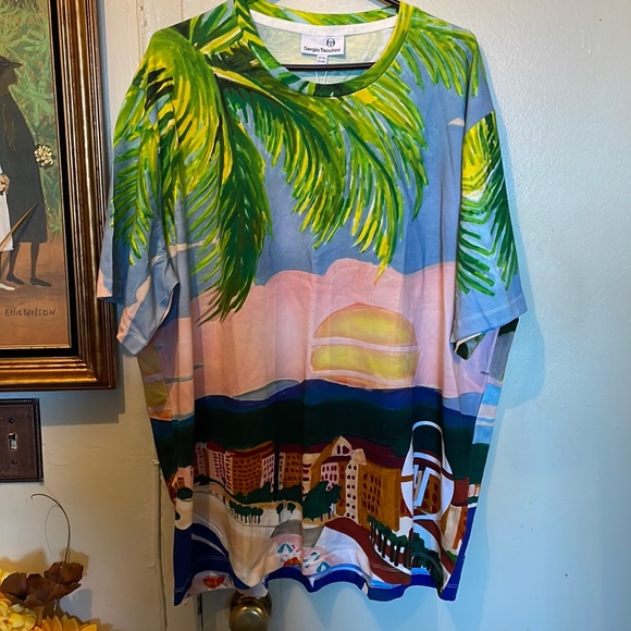 Sergio Tacchini Ciudad T-Shirt Cherry Tomato Multi - Picture 8 of 8